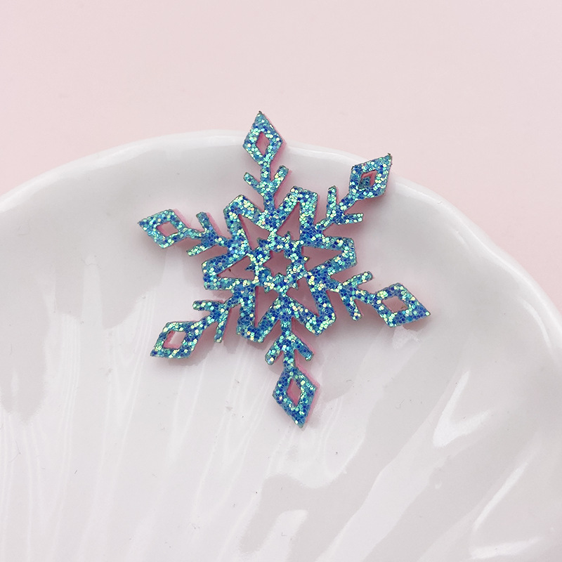 Cross-border decoración de Navidad copo de nieve pieza polvo de oro accesorios para el cabello material de horquilla polvo de oro copo de nieve accesorios de decoración de la joyería