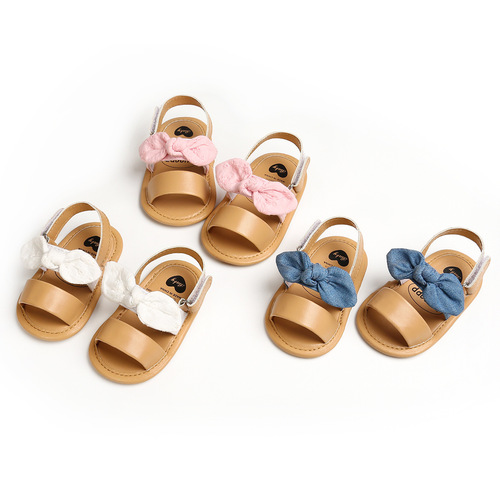 夏季蝴蝶结婴儿软底鞋学步凉鞋0-12个月婴儿鞋1968