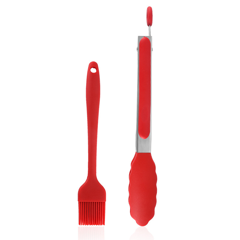 9 pulgadas clip de silicona roja + cepillo de aceite