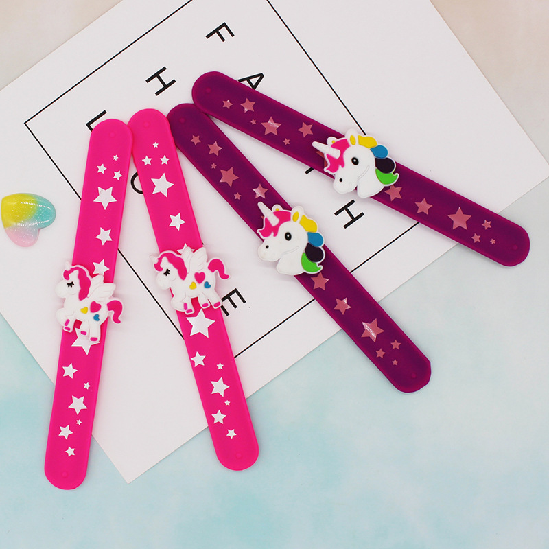 Corea del Sur lindo niños y niñas pareja reloj de silicona Snap anillo unicornio pulsera actividad regalo al por mayor