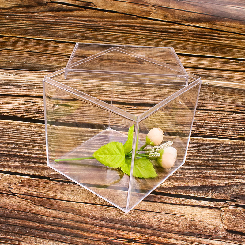 PS caja transparente de plástico caja de dulces cuadrada tapa delgada caja de embalaje de comida cuadrada caja transparente