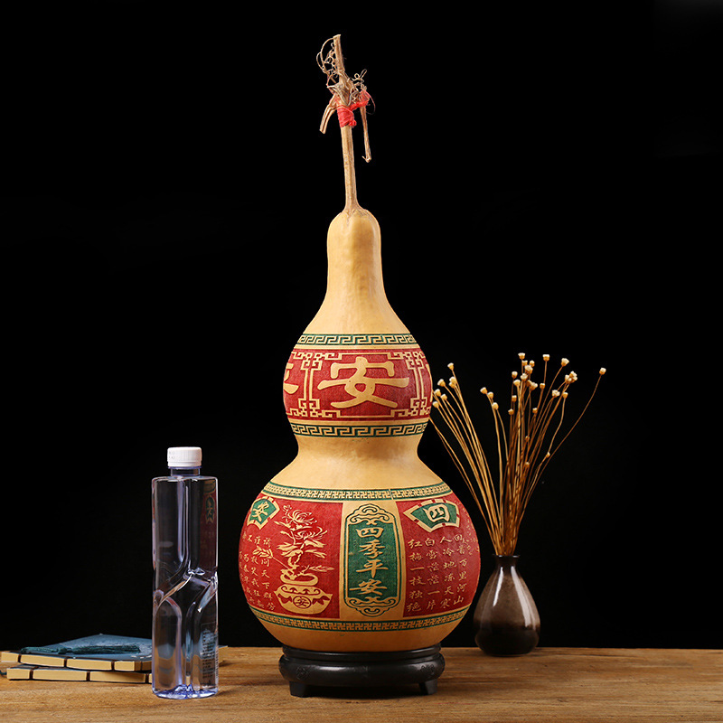 现货批发带图案葫芦摆件 激光雕刻大号葫芦摆件 家居装饰葫芦摆件