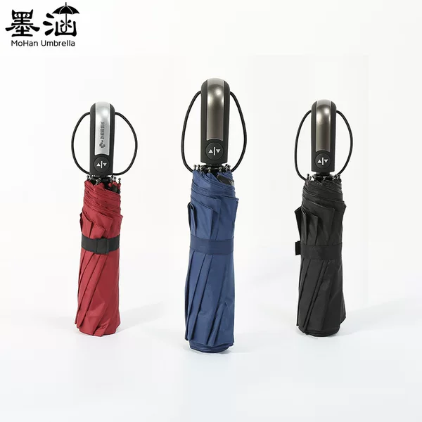 Factory Wholesale 70% off Fully Automatic Umbrellas with Black Coating for Sun Protection, Dual-Use for Sun and Rain, Foldable Umbrellas, Customizable with Logo Printing