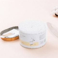 MINISO famous product 500 wooden sticks, double-ended cotton swabs, makeup pointed spiral ear-picking cotton swabs, multi-purpose cleaning