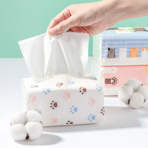 MINISO名创优品可爱卡通猫咪手抽纸巾小包便携式120抽3包加倍柔韧