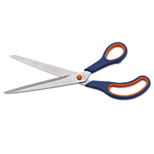 Manufacturer wholesale stainless steel fabric cutting household clothing tailor scissors multi-purpose 11-inch rubber and plastic scissors