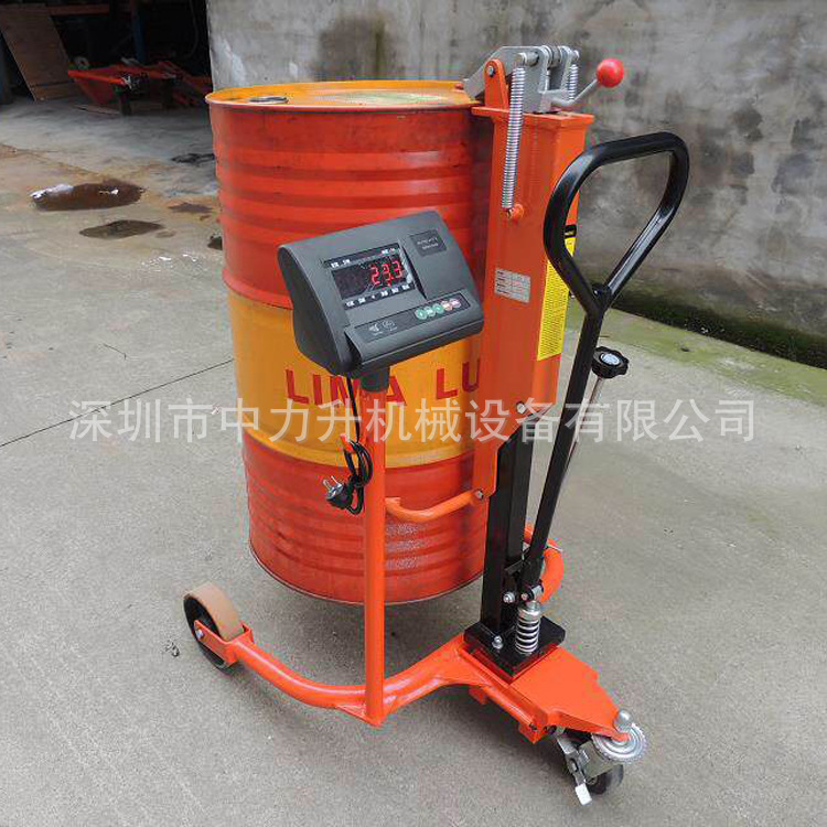 电子秤油桶搬运车 化工厂专用防爆油桶车 称重功能油桶升降车