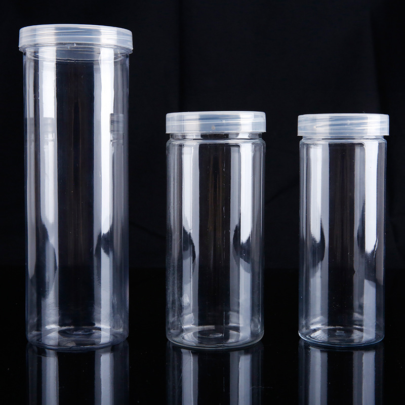 笔筒塑料桶透明瓶子装笔芯文具桶装铅笔桶大容量塑料罐塑料盖包装