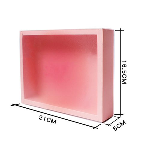 Pink Gift Box Gift Packaging Box Korean Version Valentine's Day Birthday Box Rectangle Transparent Strawberry Chocolate Gift Box