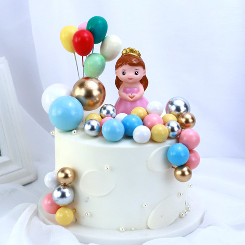 Eight degree cake decoration baking ins style plug-in gold ball silver ball festive red ball plug-in decoration accessories
