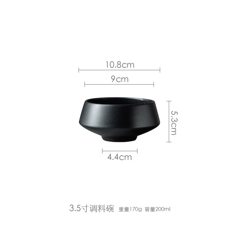 美光烧 Creative matte black ceramic tableware, set, dinner plate