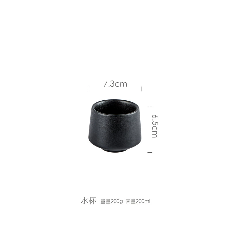 美光烧 Creative matte black ceramic tableware, set, dinner plate