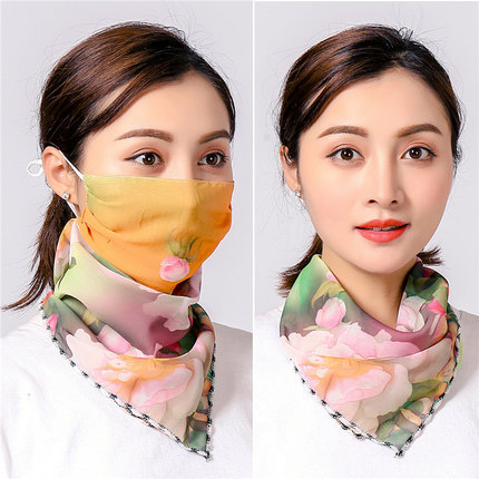 2020 Summer Women's Large Scarf Chiffon Silk Neck Scarf Fashion Cycling Dustproof UV Sunscreen