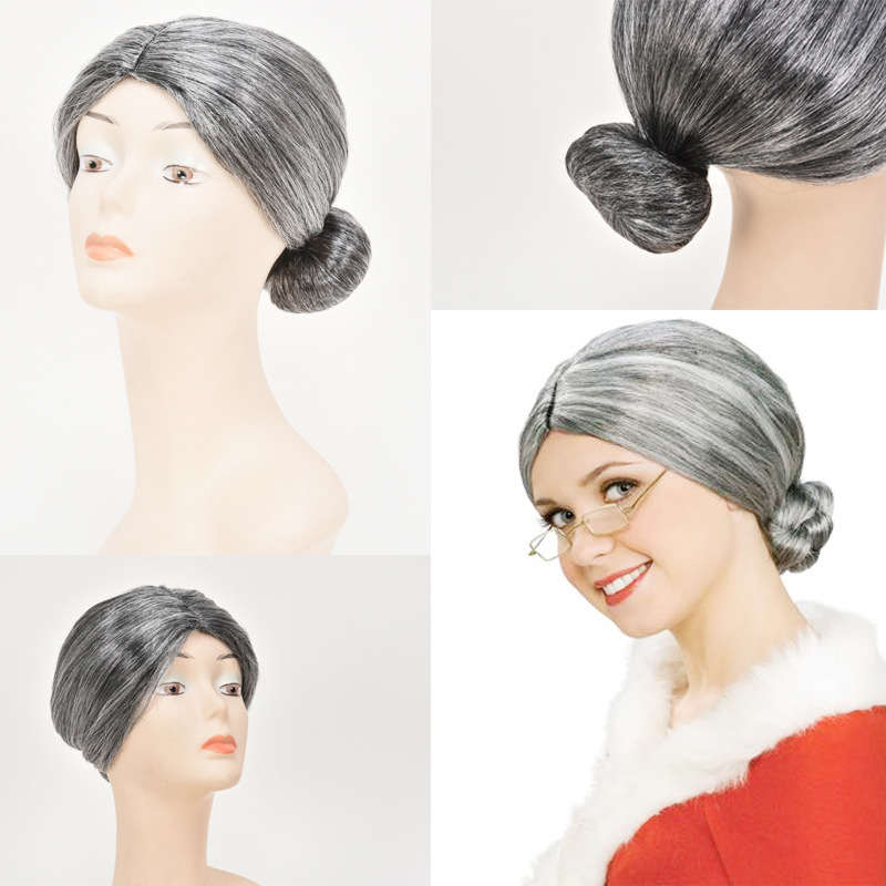 Holiday Dance Granny Wig cosplay Wig Headgear Old Woman Wig Headgear Costume Stage Performance Holiday Dance Granny Wig cosplay Wig Headgear Old Woman Wig Headgear Costume Stage Performance