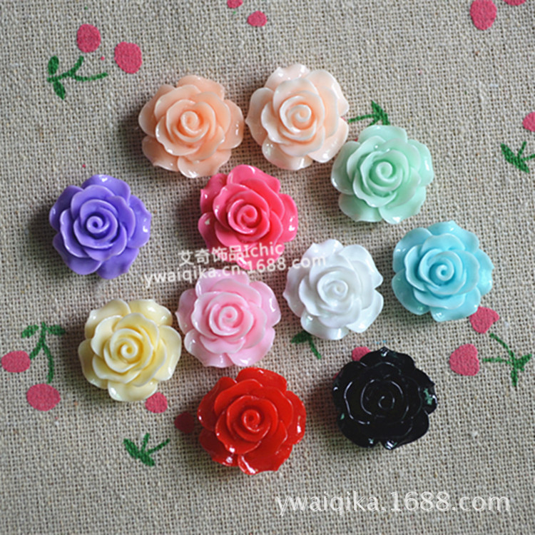 Supply diy handmade accessories 18mm resin rose mobile phone beauty material resin accessories Supply diy handmade accessories 18mm resin rose mobile phone beauty material resin accessories