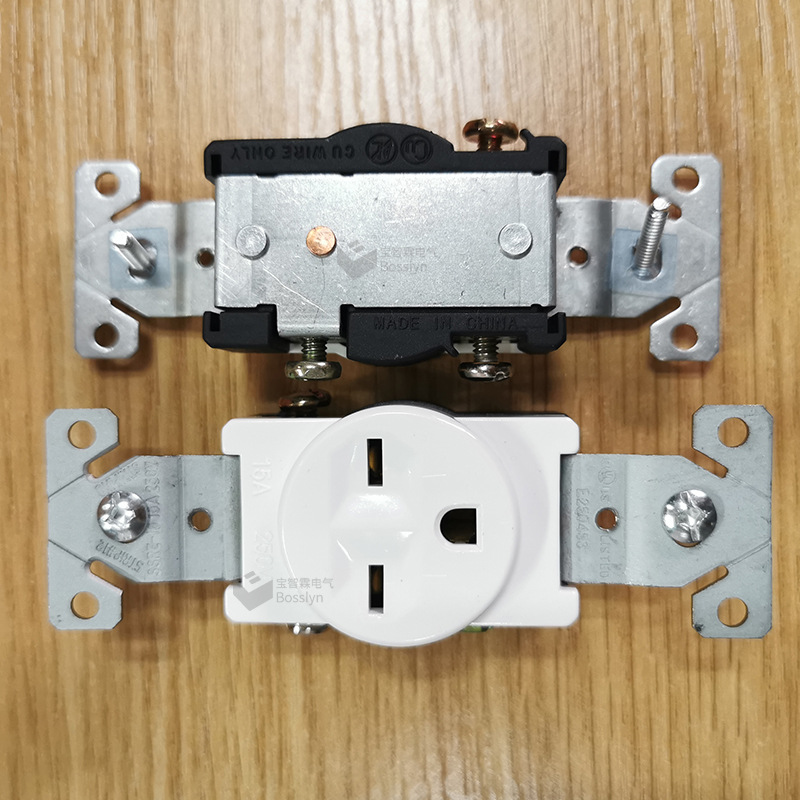 T型南美北美洲单联墙壁插座 美式美标美规单圆工业插座NEMA 6-15R