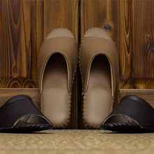 手工皮拖鞋男女夏室内居家用卧室防滑软静音木地板凉鞋拖新款情侣