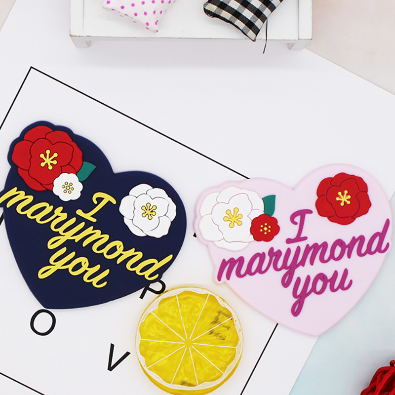 Espejo de silicona de dibujos animados creativo Corea del Sur espejo de maquillaje PVC pegamento flexible portátil pequeño espejo redondo regalo