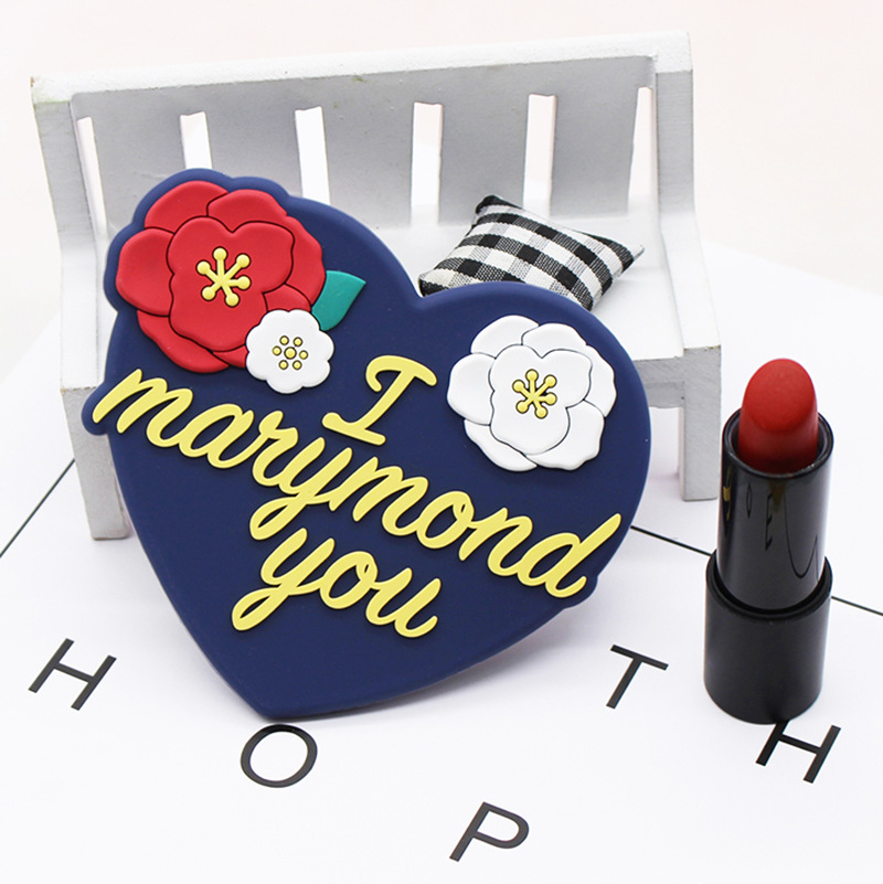 Espejo de silicona de dibujos animados creativo Corea del Sur espejo de maquillaje PVC pegamento flexible portátil pequeño espejo redondo regalo