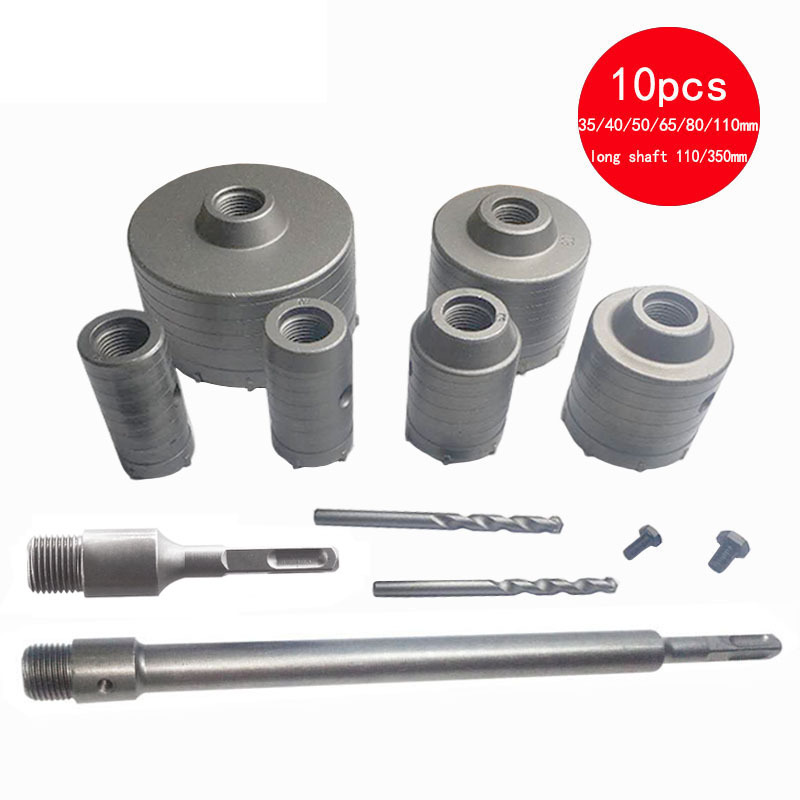 Martillo eléctrico taladro pared agujero abridor traje aleación dura hueco pared de ladrillo hormigón aire acondicionado tubería de agua perforadora