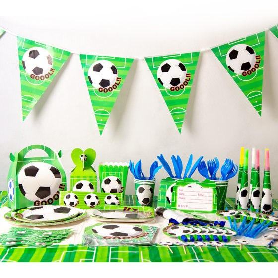 Football theme party package Green football birthday party decoration supplies disposable tableware football suit