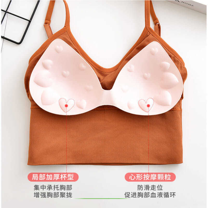 Internet celebridad Kaka mismo estilo belleza espalda sujetador ropa interior sexy Correa push up no anillo de acero envuelto pecho chica deportes chaleco mujeres