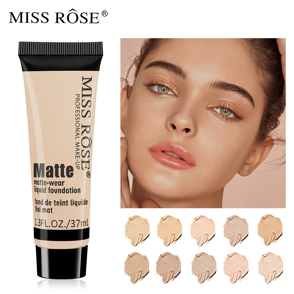 MISS ROSE 遮瑕修复滋养裸妆彩妆粉底液37ML 化妆品单个彩盒装