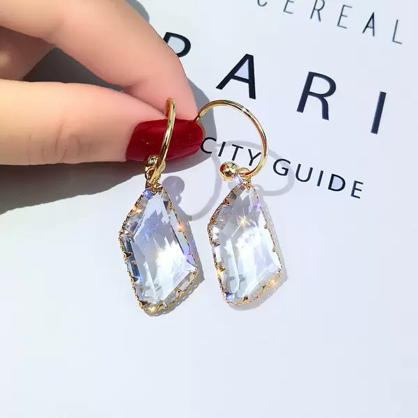 925 Sterling Silver Needle Korean New Earrings Crystal Pendant Women's Long Elegant Earrings Niche High-End Earrings for Women