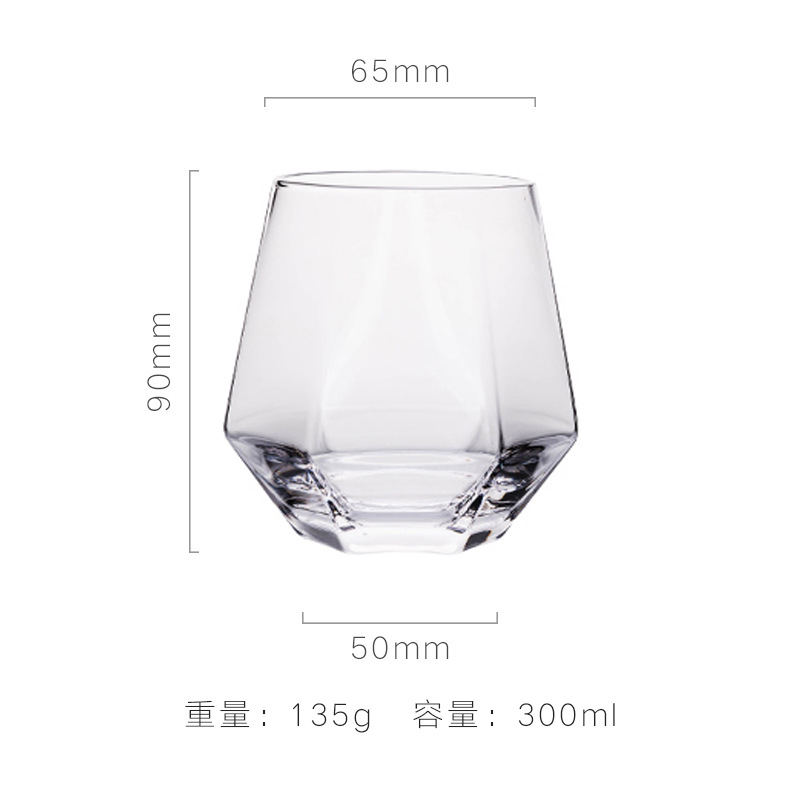 Lu Jing creativo borde de oro hexagonal copa de vino copa de whisky taza octogonal copa de vino extranjero copa de cóctel de jugo