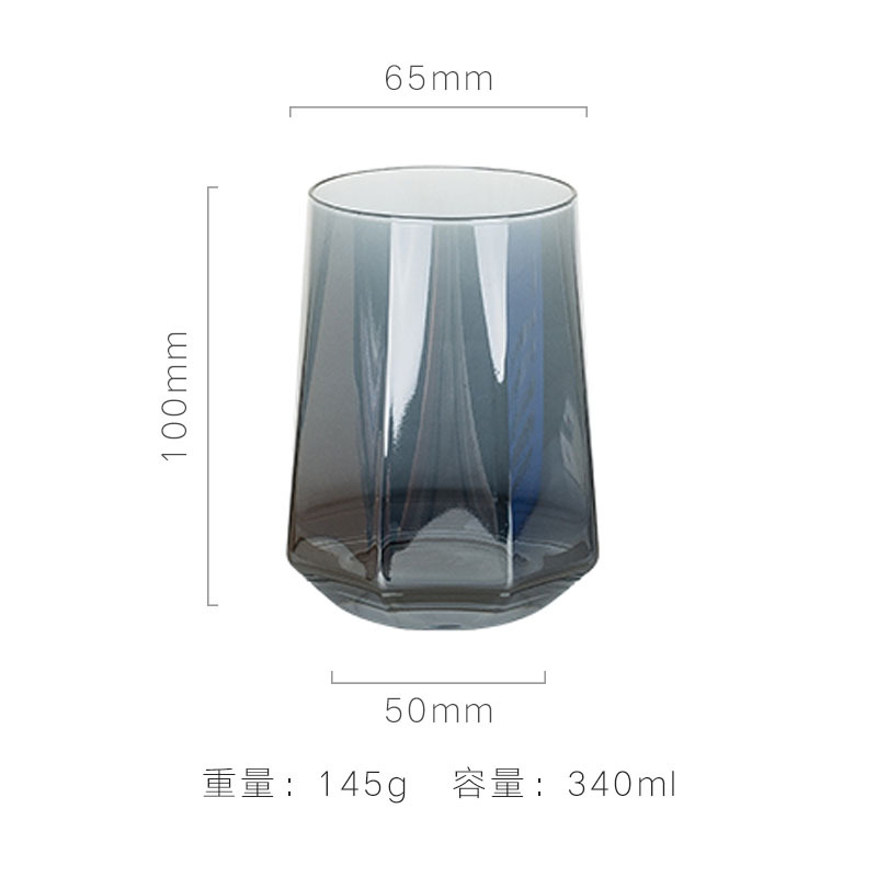 Lu Jing creativo borde de oro hexagonal copa de vino copa de whisky taza octogonal copa de vino extranjero copa de cóctel de jugo