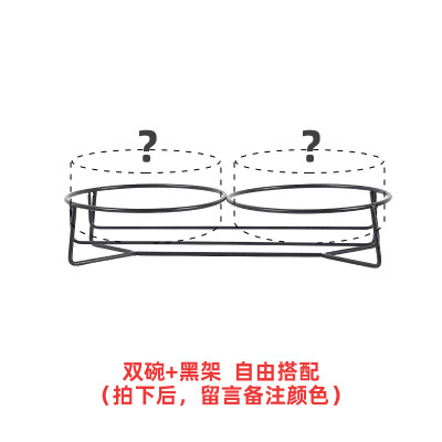 1+1해외직구 강아지 고양이 밥그릇 자동급식기 // 무료 배열 / 더블 볼 + 더블 블랙 랙 / 메시지 색상 - 21CM / 1800ML