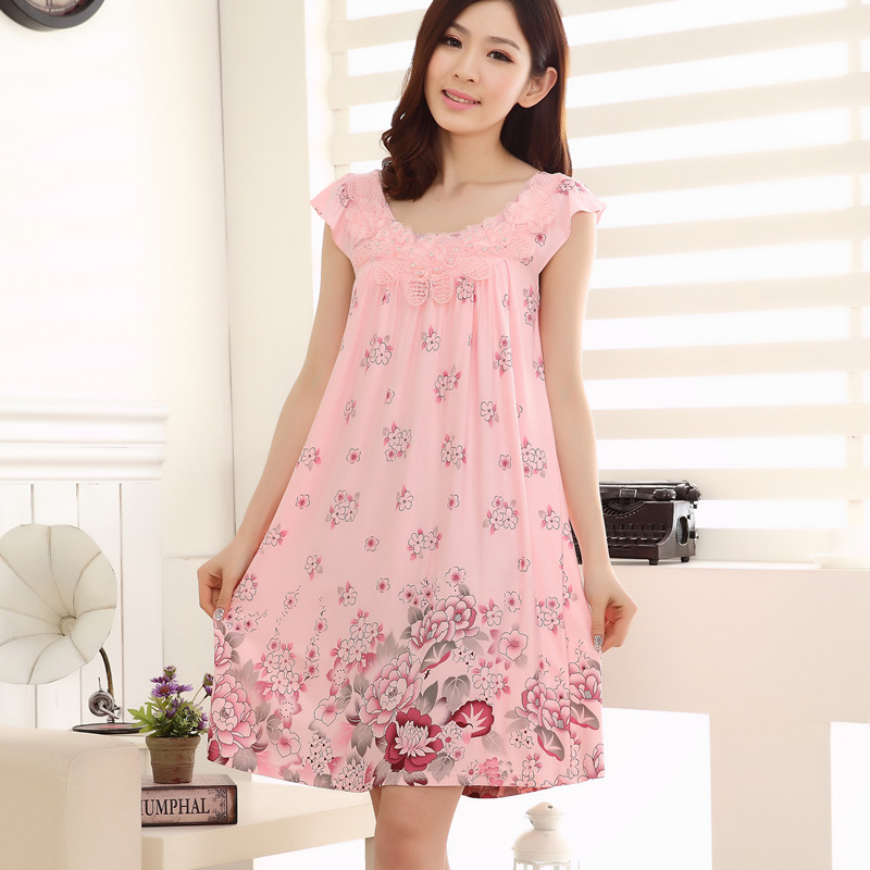 Pijamas de algodón modal estilo coreano de verano para mujer talla grande Princesa camisón pijamas de verano para mujer ropa de hogar para mujer