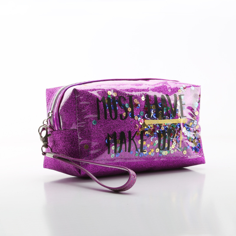 Comercio exterior caliente estilo coreano arenas movedizas bolsa a prueba de salpicaduras brillo bolso transparente bolsa de cosméticos