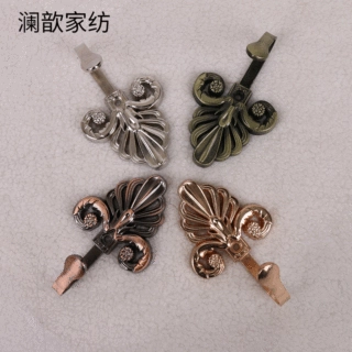 现货批发 窗帘扇形钩 墙钩挂钩壁钩 锌合金窗帘配件欧式窗帘钩子