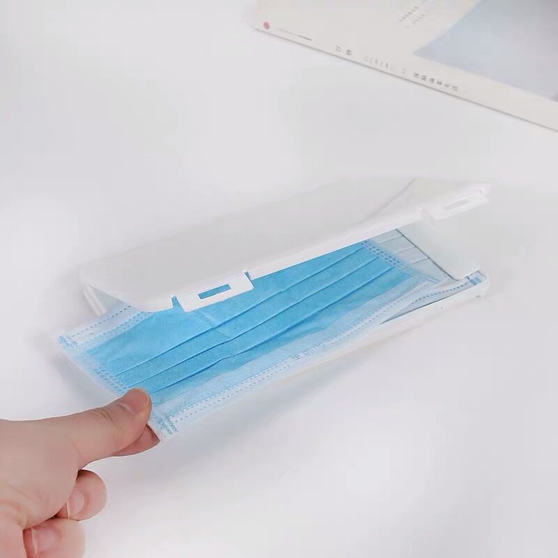 新款一次性口罩收纳盒 防尘pp材质卡扣设计防疫口罩收纳批发