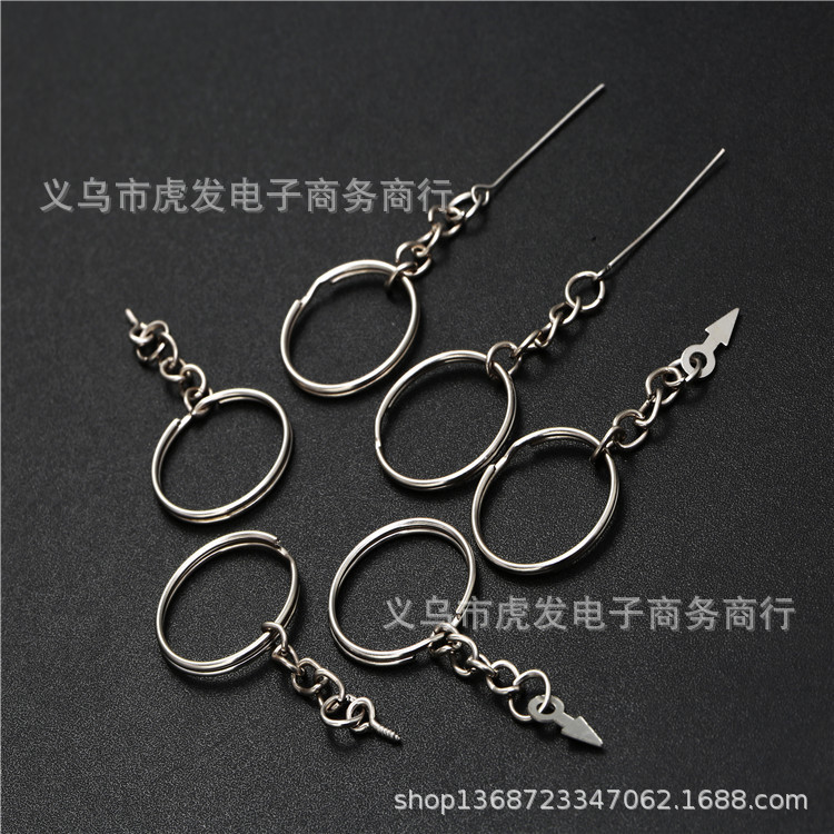 25MM光环带羊眼的钥匙扣 DIY黏土钥匙链材料 小礼品挂件批发