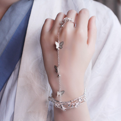Ancient style bell ring Hanfu hand ornaments open bracelet bracelet Chinese style palace retro accessories 12.9GF068