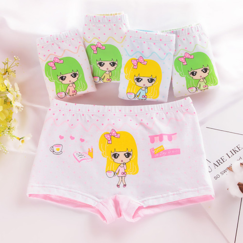 Wholesale New Girl's Underwear for Children, Middle-Childhood Girls' Underwear, Girls' 95% Cotton Underwear, Flat-Gap Underwear for Girls