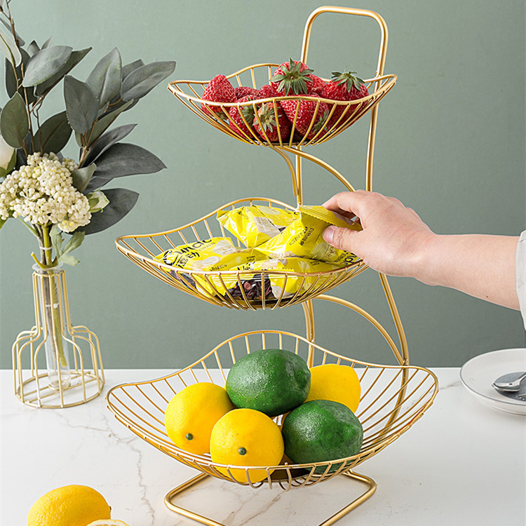 Mesa de café de sala de estar moderna nórdica plato de fruta creativa hogar cesta de frutas de múltiples capas Internet celebridad ins cesta de almacenamiento de aperitivos de múltiples capas