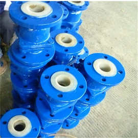 Q41F46-16C气动铸钢衬氟法兰球阀图片