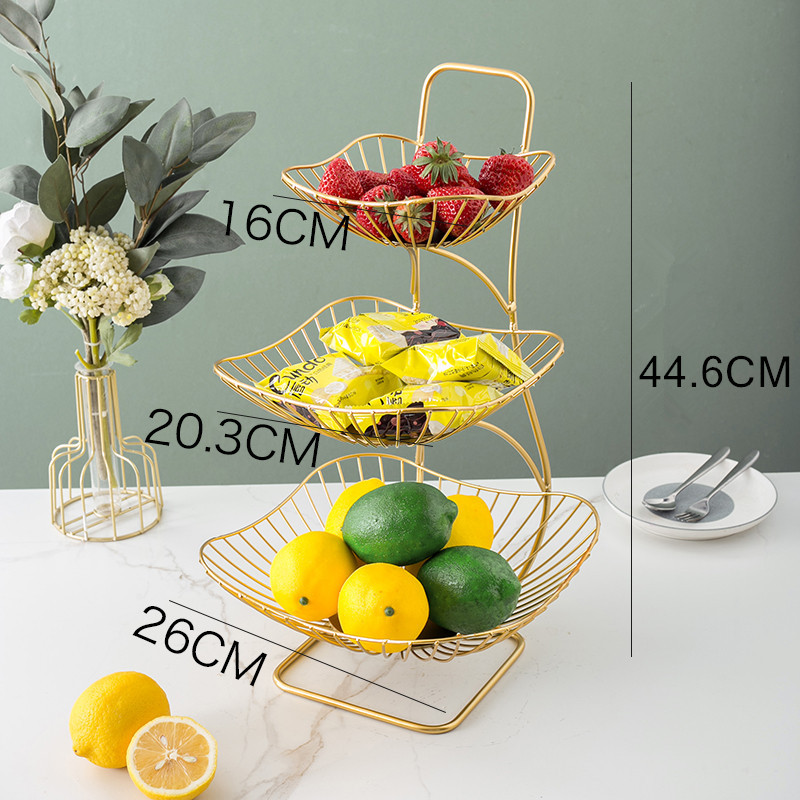Mesa de café de sala de estar moderna nórdica plato de fruta creativa hogar cesta de frutas de múltiples capas Internet celebridad ins cesta de almacenamiento de aperitivos de múltiples capas