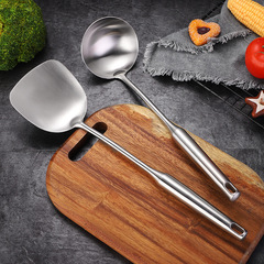 304 Stainless Steel Spatula, Soup Spoon Kitchen Set Home Use Pan Spatula Slotted Spoon Hotel Kitchen Cooking Utensil Set 5-Piece