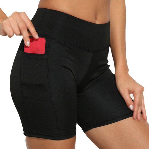 European and American solid color high waist hip lifting running quick dry outdoor fitness leisure yoga cycling leggings tennis shorts for women