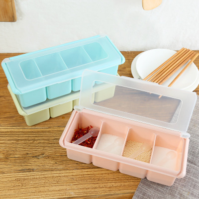 Factory direct sales Nordic color seasoning box plastic set kitchen MSG salt shaker seasoning jar seasoning box wholesale