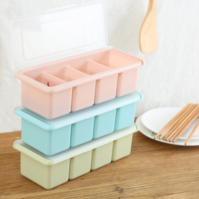 Factory direct sales Nordic color seasoning box plastic set kitchen MSG salt shaker seasoning jar seasoning box wholesale