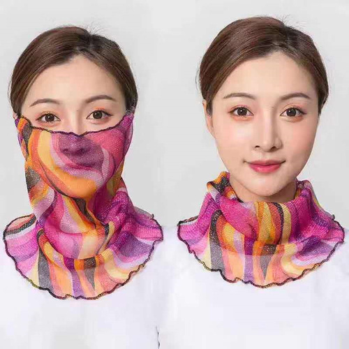 Scarf Women's Summer Thin Sunscreen Variety Small Silk Scarf Neck Protector Versatile Neck Sleeve Multifunctional Gauze