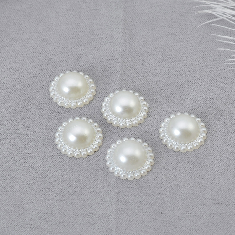 DIY accesorios de la joyería plana redonda media superficie girasol parche ABS imitación perla teléfono móvil belleza rhinestone material