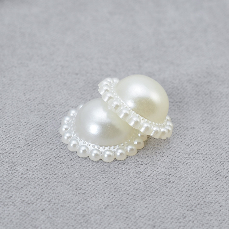 DIY accesorios de la joyería plana redonda media superficie girasol parche ABS imitación perla teléfono móvil belleza rhinestone material