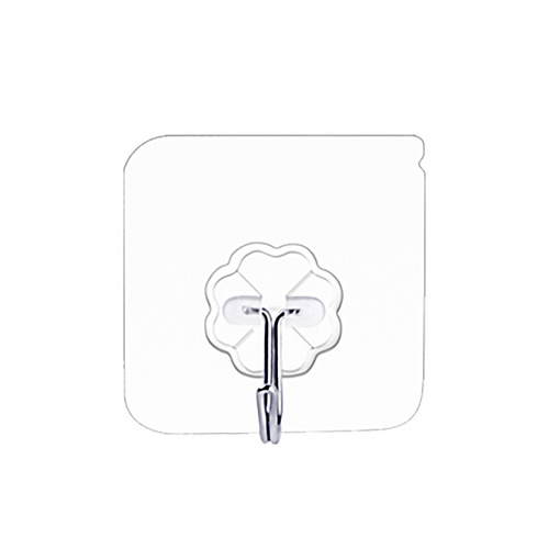 Simple and powerful kitchen and bathroom wall plastic seamless transparent hook waterproof punch-free seamless hook