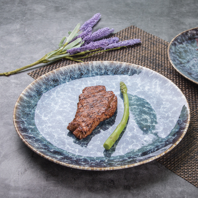 Plato de frutas de verduras Plato de filete Western de gran tamaño